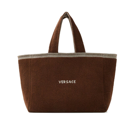 Versace Women's Cotton Terry Jacquard Tote Brown