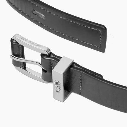 Michael Kors Women's Chain Link Leather Belt Black/Silver