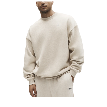 alo Men's Accolade Crew Neck Pullover Oatmeal Heather