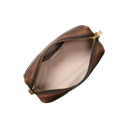 Michael Kors Women's Bryant Small Leather Convertible Crossbody Bag Chocolate/Gold