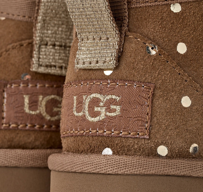UGG Toddlers Classic Ultra Mini Shiny Dots Chestnut