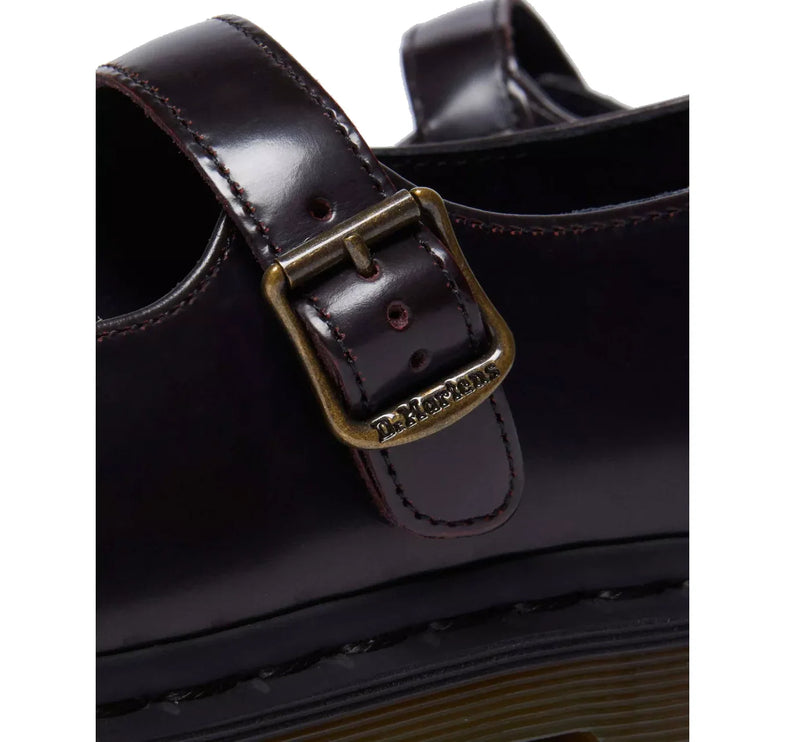 Dr. Martens Women's Elphie Mary Jane Leather Shoes Cherry Red