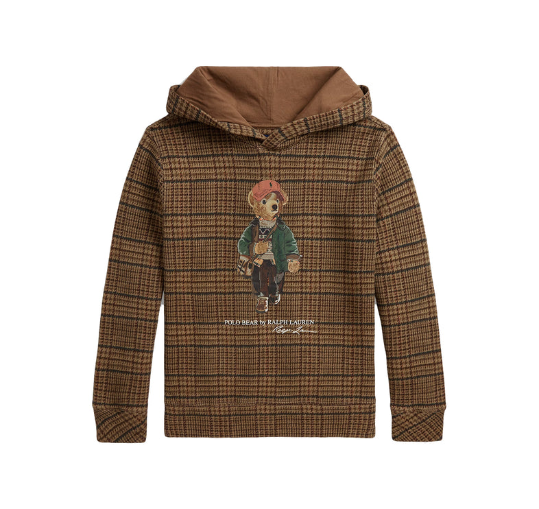 Polo Ralph Lauren Boy's Polo Bear Tweed-Print Hoodie Glenview Tweed
