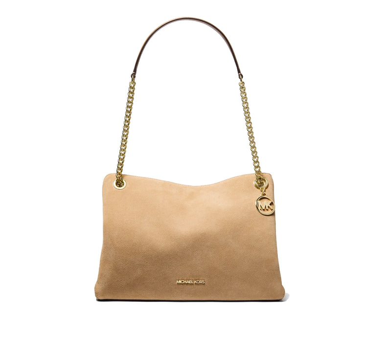 Michael Kors Women's Christina Medium Suede Messenger Bag Camel