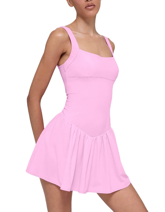 alo Women's Alosoft Break Point Tennis Dress Candy Heart Pink