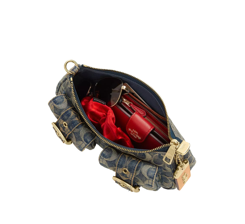 Coach Women's Ashton Bag In Signature Regenerative Cotton Denim Gold/Denim