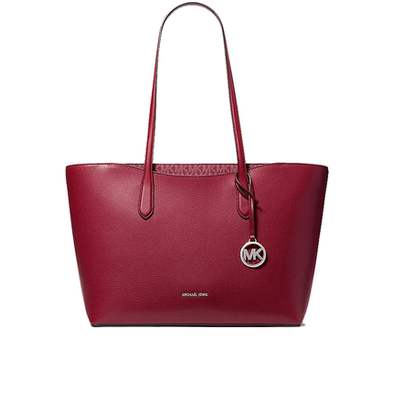 Michael Kors Women's Arden Large Pebbled Leather Tote Bag Maroon