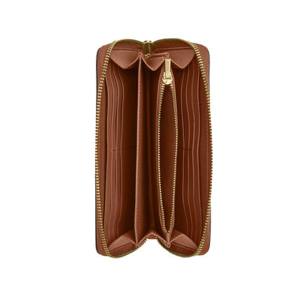 Coach Women's Long Zip Around Wallet Suede/Gold/Warm Brown