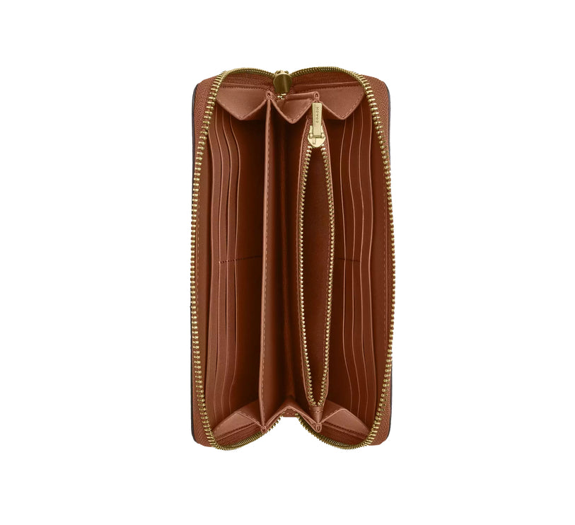 Coach Women's Long Zip Around Wallet Suede/Gold/Warm Brown