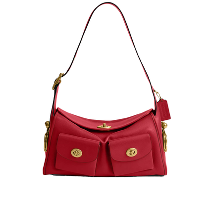 Coach Women's Turnlock Haversack Bag Brass/Scarlet