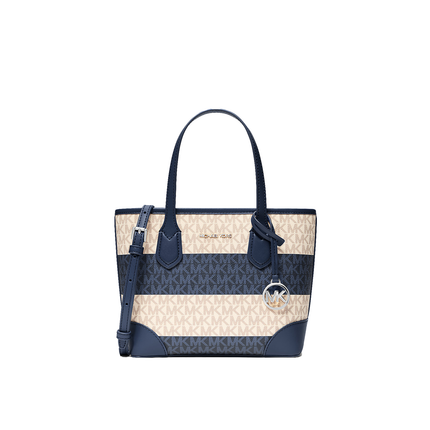 Michael Kors Women's Eva Extra-Small Signature Logo Convertible Crossbody Bag Navy/Silver