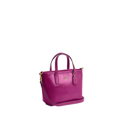 Coach Women's City Mini Tote Bag Gold/Magenta