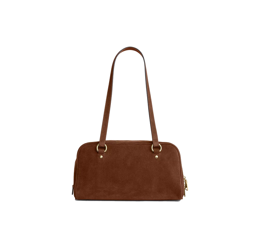 Coach Women's Sydney Shoulder Bag Suede/Gold/Warm Brown