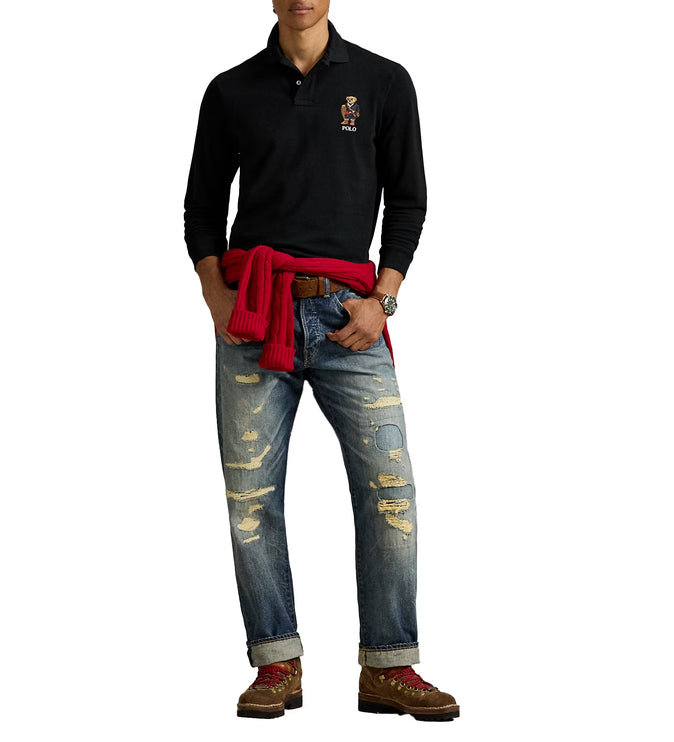 Polo Ralph Lauren Men's Classic Fit Polo Bear Mesh Polo Shirt Polo Black