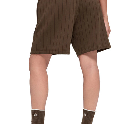 alo Women's 7" Pinstripe Short Espresso Pinstripe