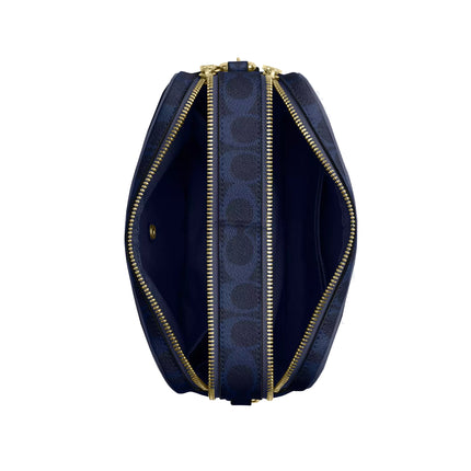 Coach Women's Carey Crossbody Bag In Signature Canvas Gold/Navy