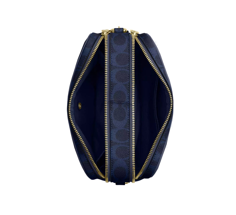 Coach Women's Carey Crossbody Bag In Signature Canvas Gold/Navy