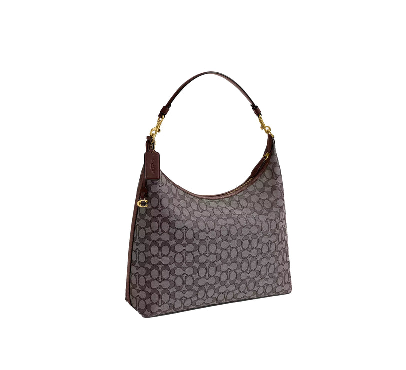 Coach Women's Juliet Shoulder Bag 38 In Signature Jacquard Brass/Oak Maple