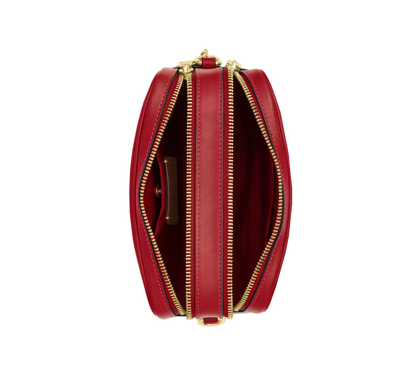 Coach Women's Mini Carey Crossbody Bag Gold/Poppy
