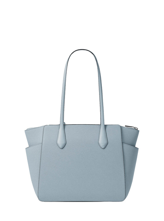 Michael Kors Women's Marilyn Medium Saffiano Leather Tote Bag Pale Ocean/Silver