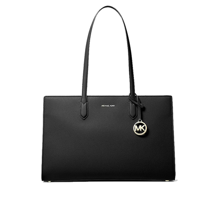 Michael Kors Women's Scarlett Medium Textured Tote Bag Black/Gold