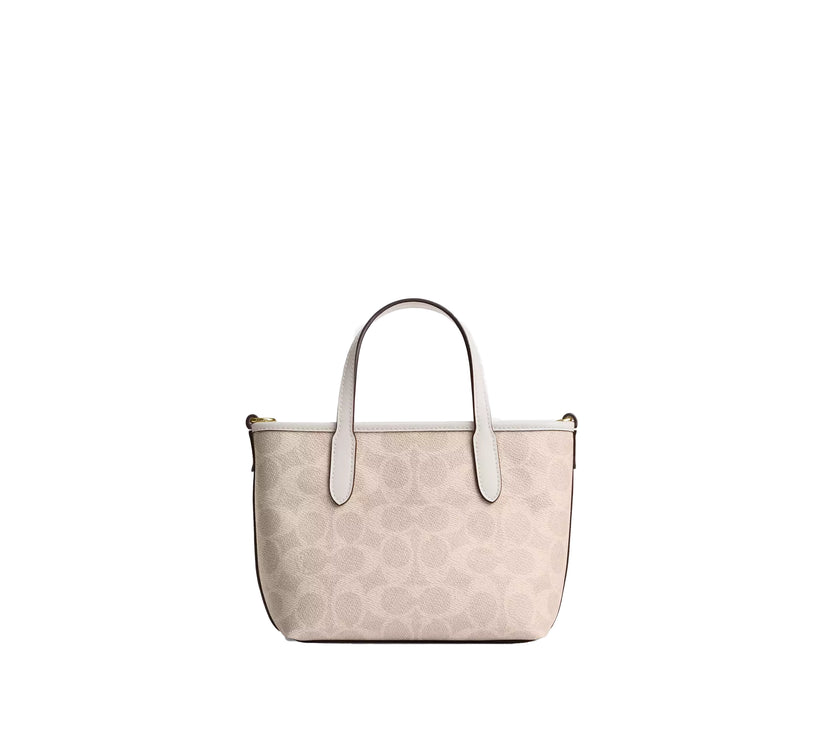 Coach Women's City Mini Tote Bag In Signature Canvas Gold/Sand/Chalk
