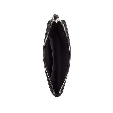 Coach Women's Corner Zip Wristlet In Loved Leather Silver/Black Brown