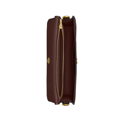 Coach Women's  New York Elora Top Handle Crossbody Bag Suede/Brass/Dark Chocolate