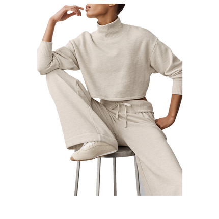 alo Women's Cropped Serenity Coverup Oatmeal Heather