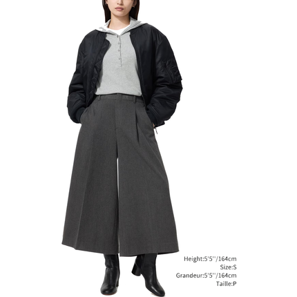 Uniqlo Unisex Pleated Culotte 08 Dark Gray