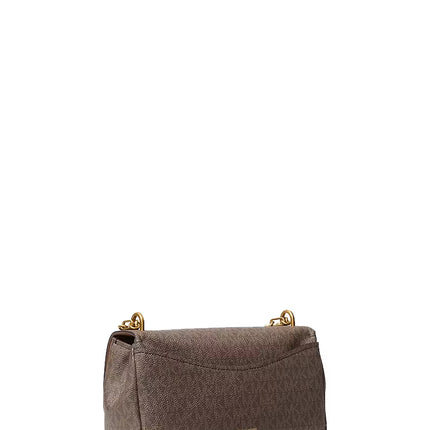 Michael Kors Women's Bryant Small Signature Logo Convertible Shoulder Bag Brown/Acorn/Gold
