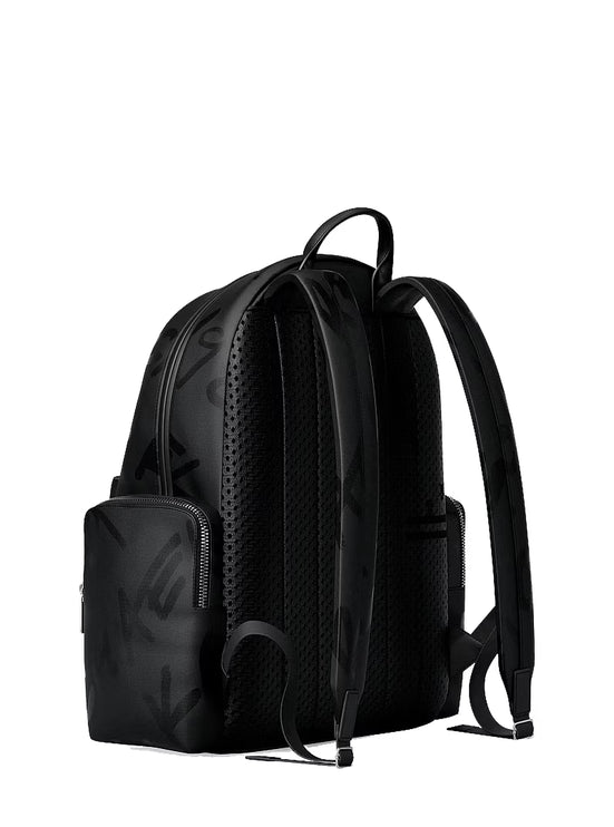 Michael Kors Women's Prescott Large Printed Nylon Backpack Black