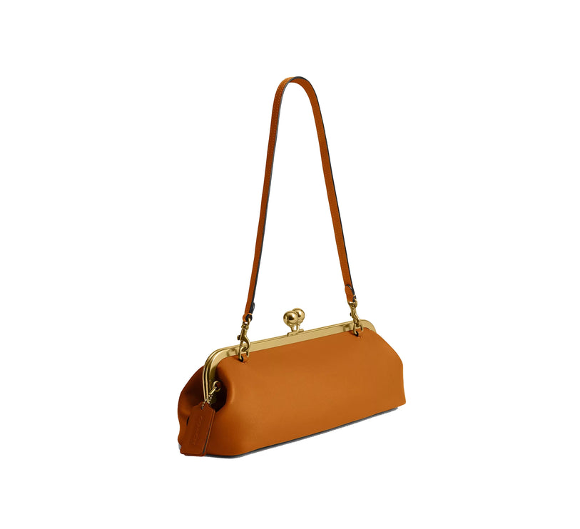 Coach Women's Kisslock Frame Bag 30 Brass/Saffron
