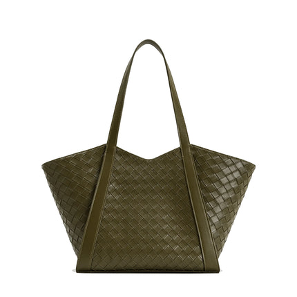 JW PEI Women's Kiana Large Capacity Weave Texture Tote Bag - Dark Olive