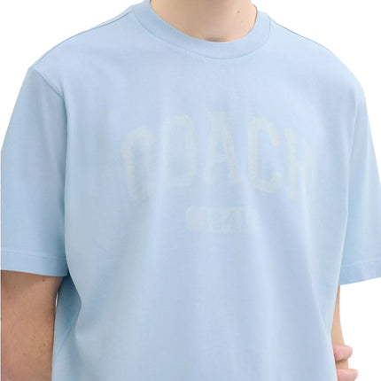 Coach Men's Sun Fade Easy T-Shirt In Organic Cotton Cerulean Light Blue