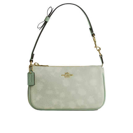 Coach Women's Nolita 19 With Floral Print And Bow Gold/Pale Green
