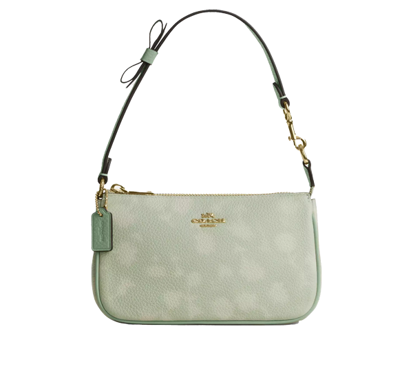 Coach Women's Nolita 19 With Floral Print And Bow Gold/Pale Green