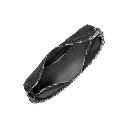 Michael Kors Women's Jet Set Travel Large Convertible Pochette Bag Black/Silver