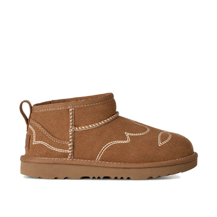 UGG Big Kids' Classic Ultra Mini Western Chestnut