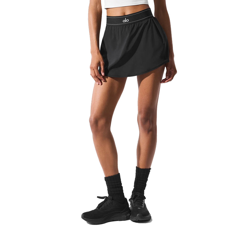 alo Women's Match Point Tennis Skirt Black