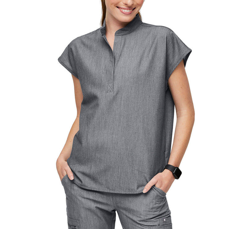 FIGS Women's Rafaela Oversized Scrub Top Graphite