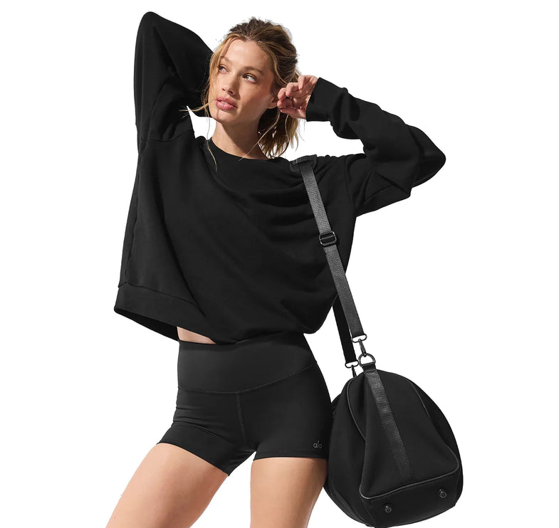 alo Women's Chill Crew Neck Pullover Black