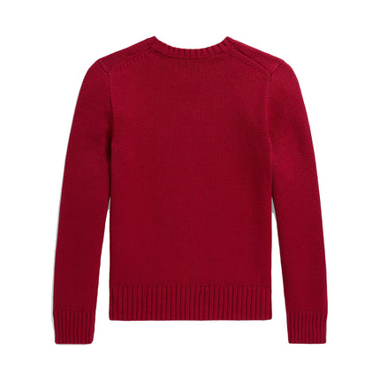 Polo Ralph Lauren Girl's Polo Bear Sweater Eaton Red