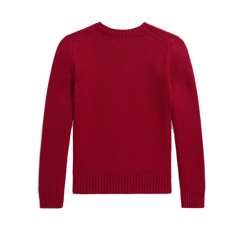 Polo Ralph Lauren Girl's Polo Bear Sweater Eaton Red
