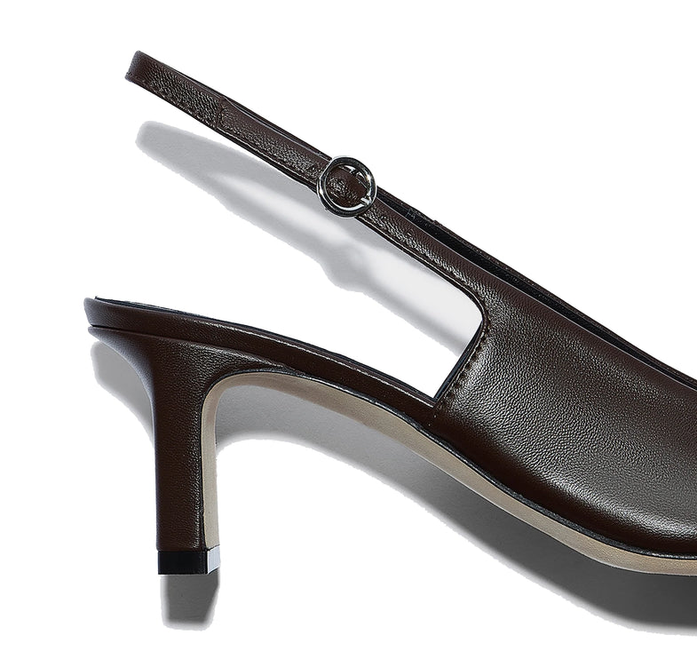 AEYDE Women's Liza Slingback Pumps Moka Nappa