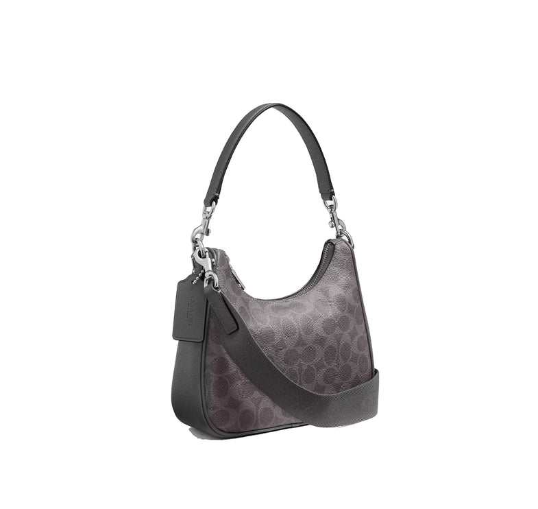 Coach Unisex Nolan Hobo Bag In Signature Canvas Grey