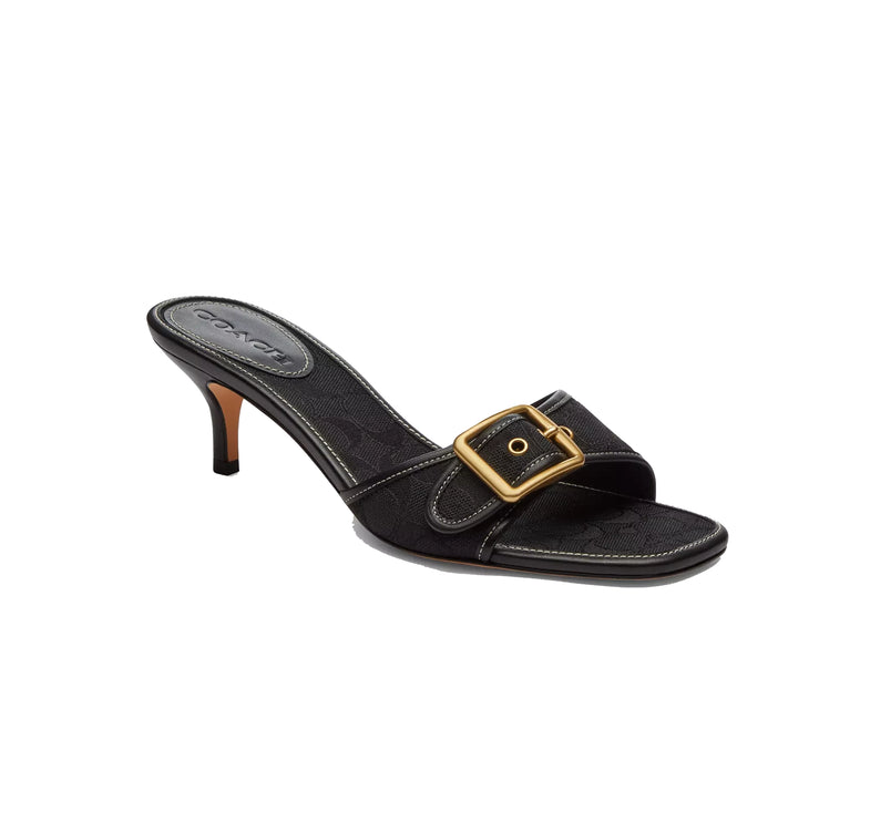 Coach Women's Margot Sandal In Signature Jacquard Black