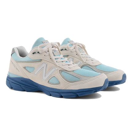 New Balance Made in USA 990v4 Moonbeam with Cloud Blue and Magic Blue U990MB4