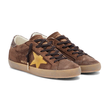 Golden Goose Women's Super Star Glitter with Suede Star Brown