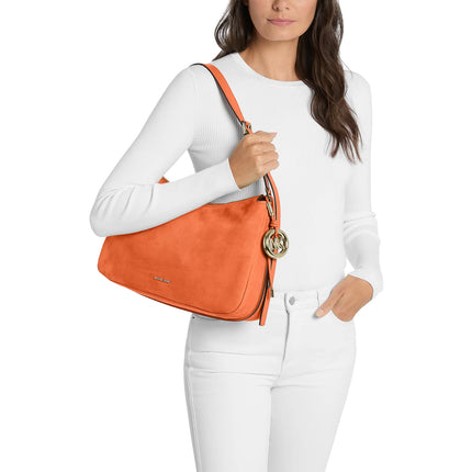 Michael Kors Women's Nolita Medium Nubuck Shoulder Bag Mimosa